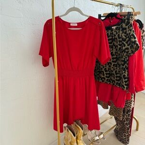 Calvin Klein Bold Red Casual Dress